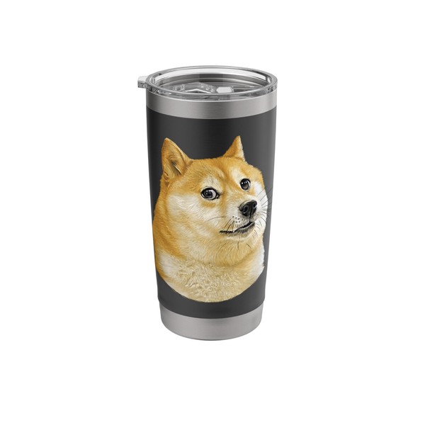 Dogecoin Head Graphic Cryptocurrency Blockchain HODL Crypto Stainless Steel Insulated