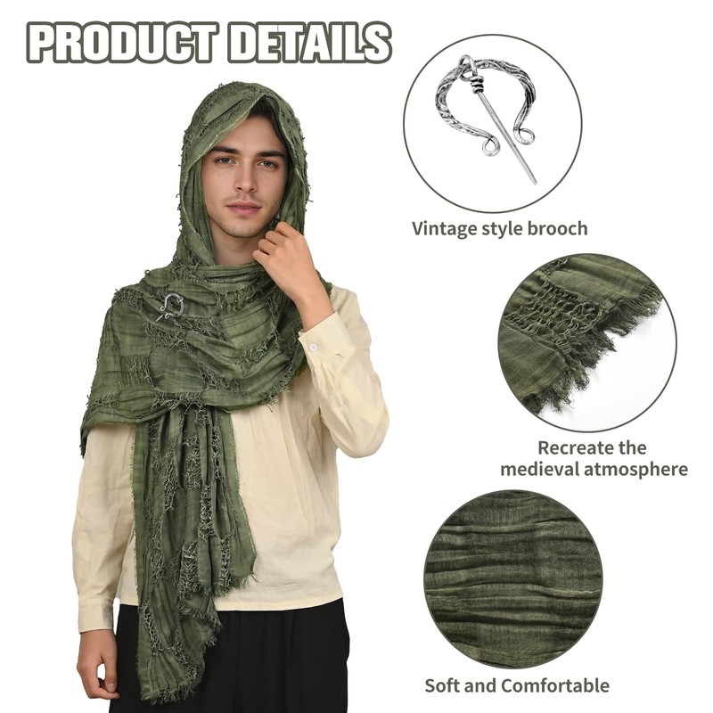 Wrap Dune Hooded Shawl Medieval Cloak Renaissance Costume Cape Shaman