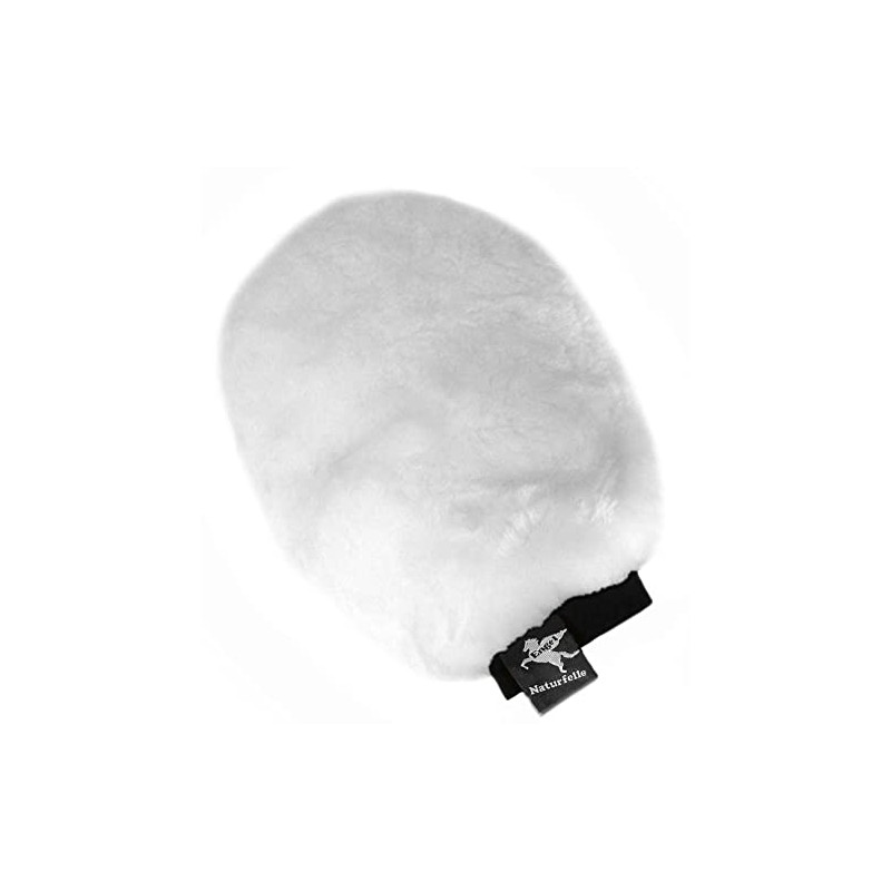 ENGEL GERMANY Sheepskin Grooming Mitt both-sided lambskin colour white (Puha