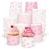 FYSUIMU 60 Pcs Bow Coquette Snack Cups Pink White Bowknot