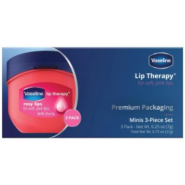 Vaseline Lip Therapy Rosy Lips 3 Pack Moisturizing Lip Balm 0.25 oz Each