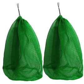 MUSISALY 2 x Portable Fishing Net Bags Drawstring Fishing Nets Made of Robust for Outdoor Fishing and Diving Lightweight Compact and Easy to Clean