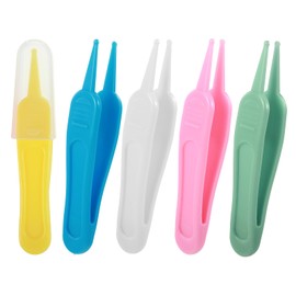 5 Pcs Nose Cleaning Tweezers, 5 Colors Baby Booger Picker with Round Head Effective Nose Picker Baby Ear Noses Navel Cleaner Clip for Babys Care