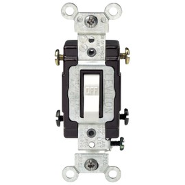 Leviton 20-Amp, 120/277-Volt, Toggle Double-Pole AC Quiet Switch, Commercial Grade, CS220-2W, White