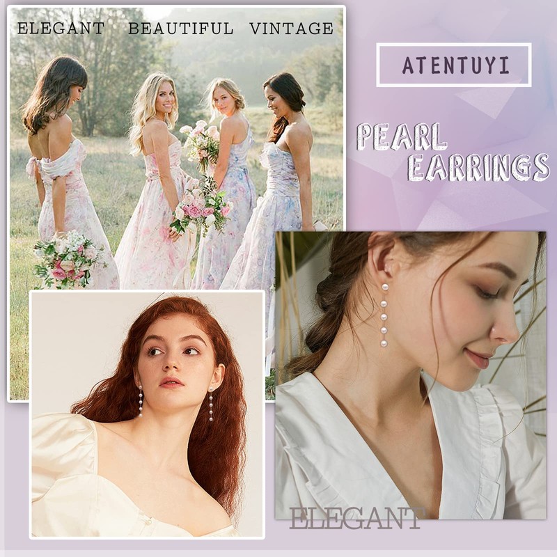 White Pearl Dangle Earrings Gold Pearl Teardrop Earrings Pearl Drop