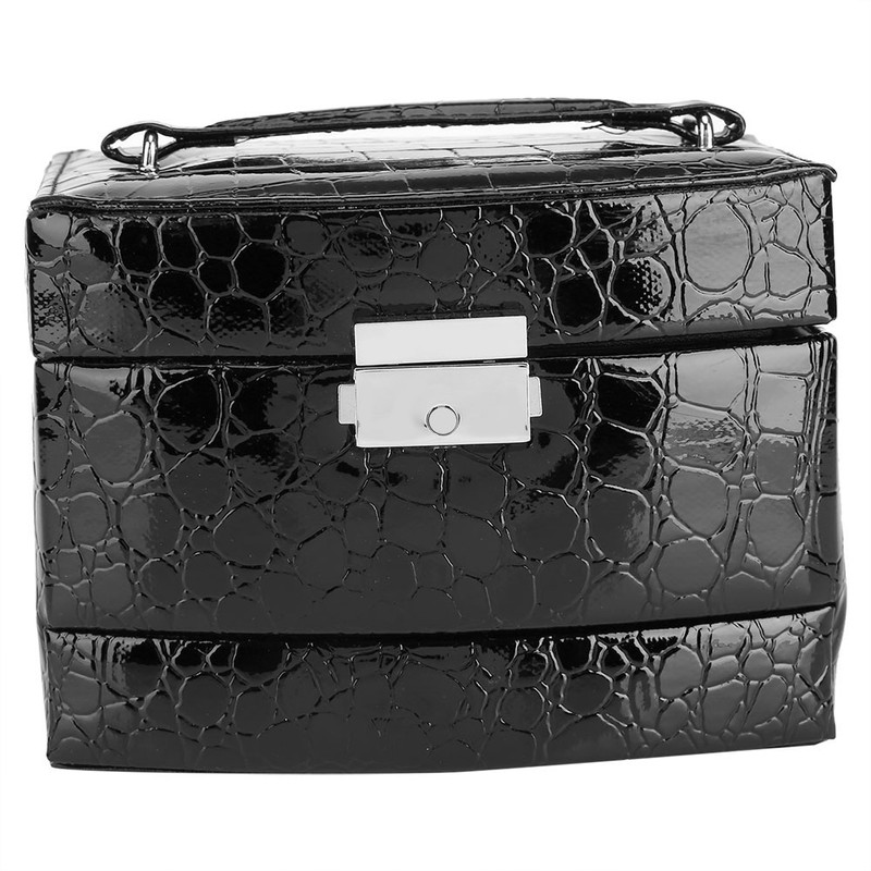 3 Layers Jewelry Necklace Ring Storage Box Case Lady Gift