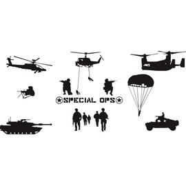 Army Marines Military Soldiers Vinyl Wall Art Stickers Kid Decor Mural