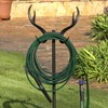 Bernini Antler Garden Hose Holder, Freestanding Metal Water Hose Holder,