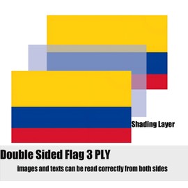 WANWEIDO Colombia Colombian Flag 3x5 Outdoor, Double Sided Heavy Duty Polyester Colombian National Country Flags Long Lasting Vivid Color 4 Stitched Hemming Brass Grommets