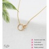 Kritz Women's Necklace Circle Pendant with 2 Rings Gold or