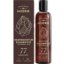 MOERIE Hair Growth Shampoo 250 ml - Accelerate Natural Hair Growth - Vegan Shampoo Against Hair Loss - Hair Growth Agent Women & Men - with 77 Minerals, Caffeine & Biotin Hair Strengthening