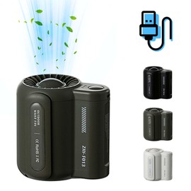 DACHOI Portable Cooling Clip Fan,Cool Clip Fan Under Shirt,3 Speeds Personal Fan,Rechargeable Belt Clip Fan with USB Port for Outdoor Works Green