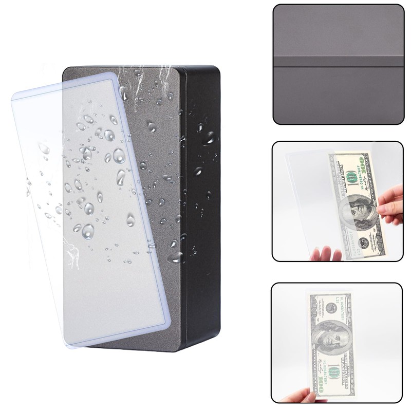Black Metal Cash Box with 20 PCS Banknotes Top-Insert Holders