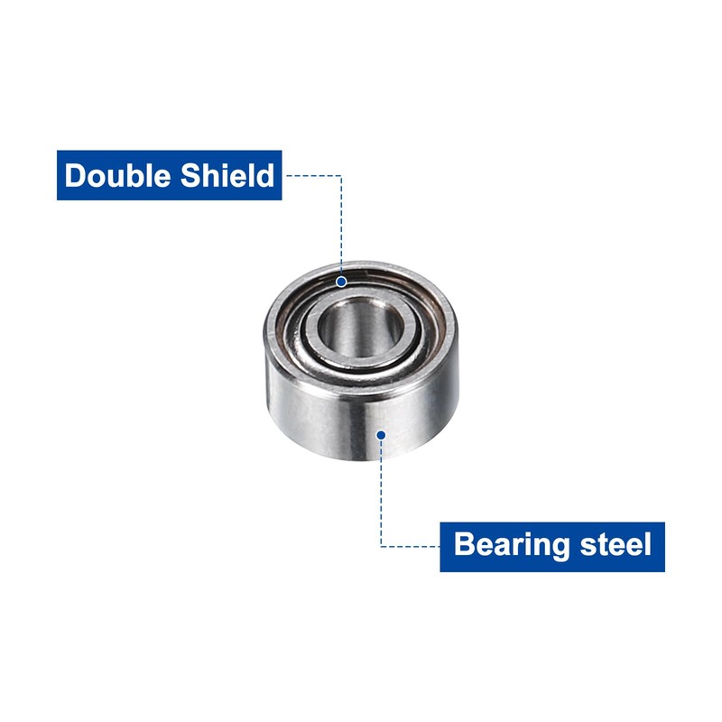 sourcing map 8Pcs MR52ZZ Small Bearing, 2mm ID 5mm OD
