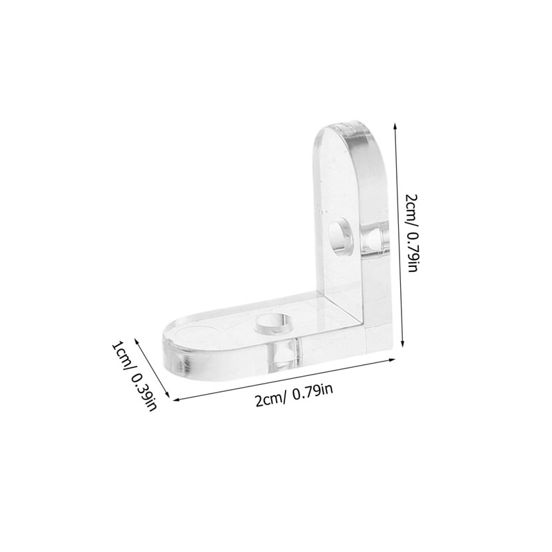 OUNONA 15 Pcs Acrylic Transparent Corner Brackets L-Shaped Fixing Buckle