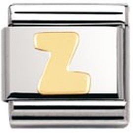 Nomination Composable Classic Letter Z Stainless Steel and 18K Gold
