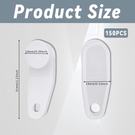 150 Pieces Traverse Curtain Rod Slides, White Plastic Snap-in Traversing Slides for Window Door Shower Curtain Accessories, Replacement Plastic Hooks