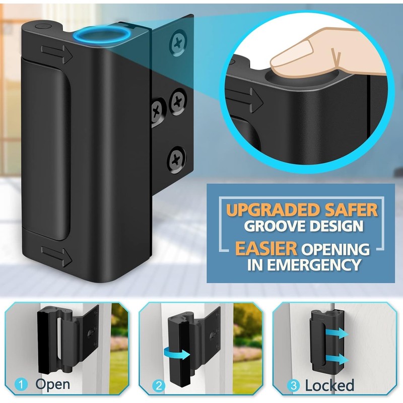Door Reinforcement Lock for Front Door Child Proof Top of