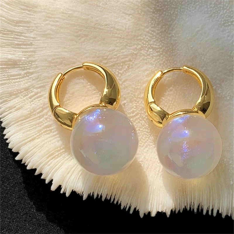 HUGE TOMATO Big Pearl Drop Earrings for Women, Statement Extra