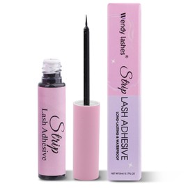 Lash Glue for DIY Strip Eyelash: Wendy, Supply to Use at Home, Wand, Effectively, Low Irritation, DJ08, L6, Black, 5ml
