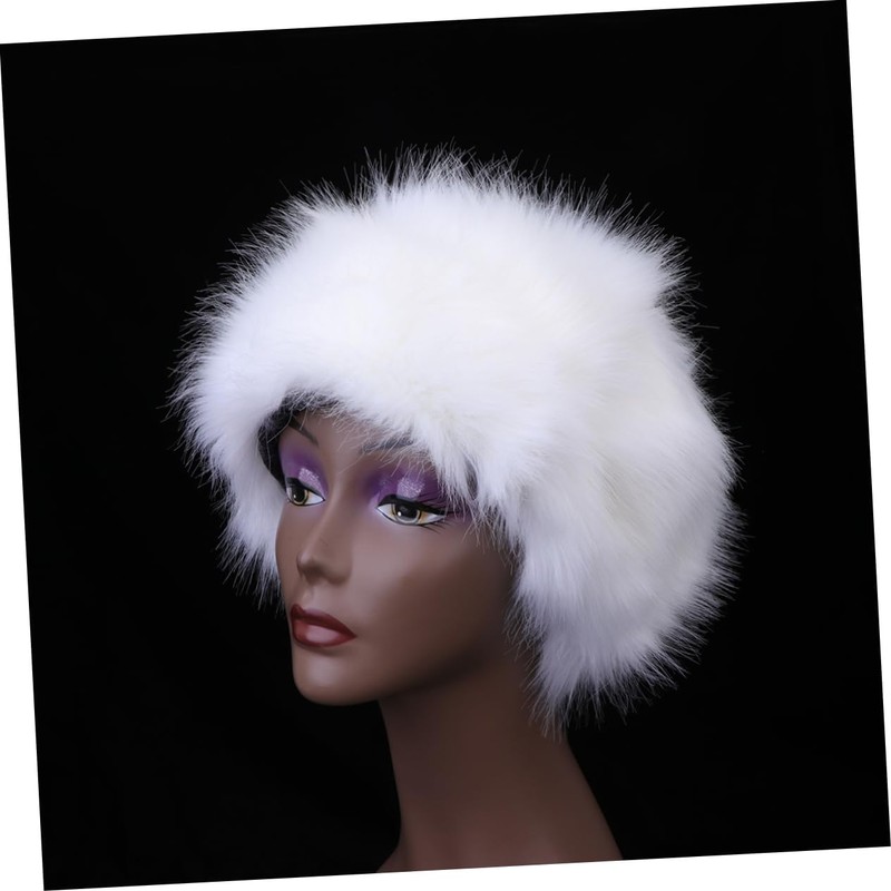 WOONEKY Chic Faux Fur Hat Warm Beanies Women Girls Stylish