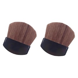 2Pcs Mini Powder Blush Brushes, Angled Soft Synthetic Fiber Makeup Brushes for Blush and Contour Application, Makeup Tools