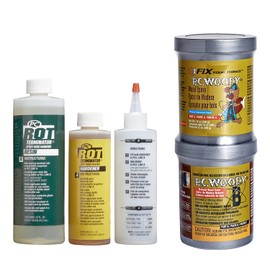 PC Products Wood Repair Epoxy Paste and Wood Hardener Kit, PC-Woody 12 oz and PC-Rot Terminator 24 oz (24126)