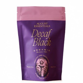 August Essentials Decaf Black Tea – Handcrafted Organic Black Tea for Daily Enjoyment – Bold Evening Drink with Full-Bodied Flavor & Nutty Pecan Notes in a Convenient Resealable Pouch (1.8oz)