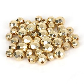 DWYGZSTR - abalorio espaciadoras de material de resina, abalorio de plata para pulseras, espaciadores de abalorio de plata, abalorio de metal para hacer collares, pulseras, joyería (oro, 8 mm, 100