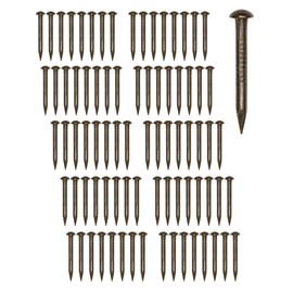 FUXXER® 50 x Antique Brass Design Round Head Nails, Vintage Bronze, 22 mm x 2 mm, Set of 50