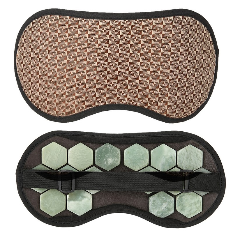 Natural Jade Stone Germanium Eye Mask Magnet Therapy Sleeping Eyeshade