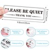 2 PCS Quiet Please Sign Sticker, Self Adhesive Durable Please