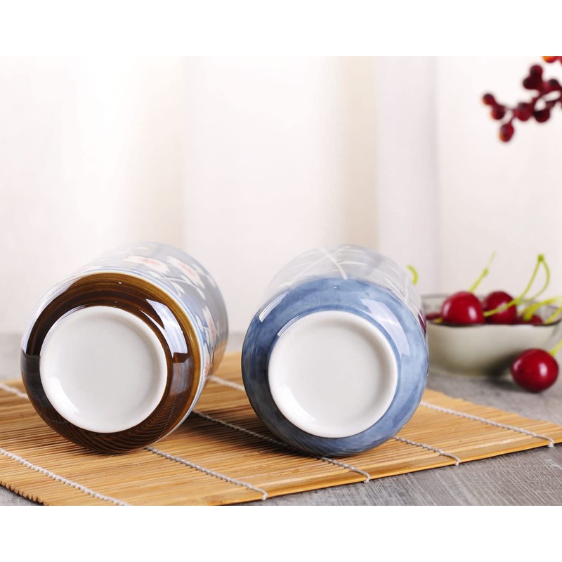WHJY 10oz Transitional Chinese/Japanese style Handle-less Ceramic Tea cups teacup,
