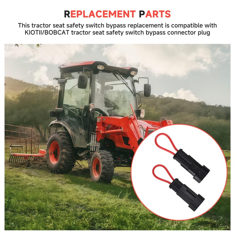 (2PCS) Tractor Seat Safety Switch Bypass Plug Compatible with Kioti/Bobcat