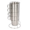 Stainless Steel Camping Cup Set of 4 Double Layer Coffee