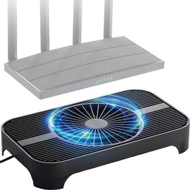 Sanwa Direct 400-CLN038 Wi-Fi Router, Cooling Fan, Quiet, Small, 5.3 inches (13.5 cm) Fan, On/Off Switch, Mini PC, HDD, Small PC, Cooling Stand, Black