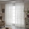 Amidoudou Set of 2 Curtains, White Transparent Tulle Curtains for