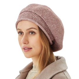Women French Beret Hats Winter Fashion Casual Classic Purple Warm Wool Paris Baret Artist Berret Cap Scottish Tam boinas de Mujer, for Teen Girls Womens Mother Lady