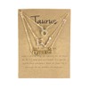 3Pcs Zodiac Gold Plated CZ Necklaces for Women Old English