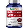 NusaPure D-Mannose 1500 mg per Serving - 200 Vegetarian Capsules