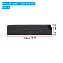 PATIKIL ABS Knife Cover Sleeves for 5" Santoku Knife, 3 Pack Knives Edge Guard Blade Protector Universal Knife Sheath for Home Kitchen, Black