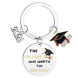 Tihnvk Class Of 2025 Graduation Gifts for Students Classmates High School College Graduate Gift 2025 Graduation Keyring for Women Men
