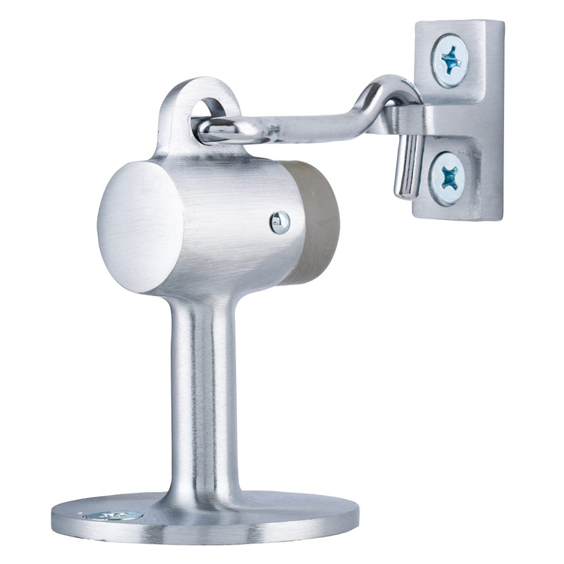 BRINKS Commercial - Floor Door Stop with Holder, Satin Chrome