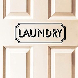 Laundry Room Wall Decal Laundry Door Signs Decor Vinyl Art Sticker - Black