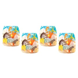MODGY Luminary Lanterns Candle Holder Decorative Indoor Outdoor Decor, Lanterns for Wedding Centerpiece Decoration Outside Patio 4-Pack, with Flameless Floating LED Candles Shelly