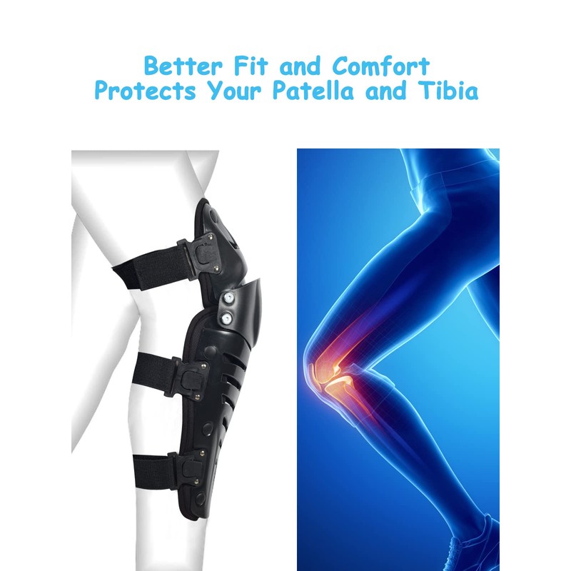 RIDBIKER Motorcycle Knee Shin Guards, Long Leg Protection Crash Proof