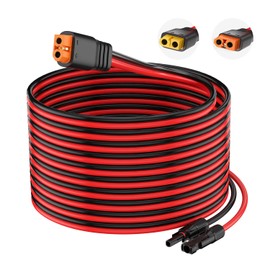 Solar to XT60i Extension Cable 12AWG 25FT XT60i Female to Male Connector for RV Foldable Solar Panel, Portable Power Station, Solar Generator (90FT)