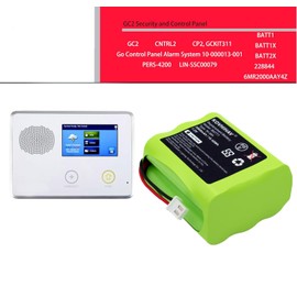 BUSFUIVA Updated 7.2v 2000mah ni-mh Battery Pack 228844 Control Panel Security System Alarm Battery for BATT1X BATT2X 6MR2000AAY4Z 10-000009-001 10-000013-001 PERS-4200