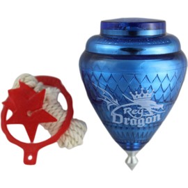 Paquete de 3 tapas giratorias de plástico duradero para niños, punta de metal, hechas en México – Trompo Mexicano Rey Dragón plástico duradero y punta de metal (paquete de 3 colores surtidos)