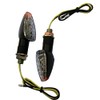 MotorToGo Black LED Motorcycle Turn Signal Blinkers Side Marker Indicators
